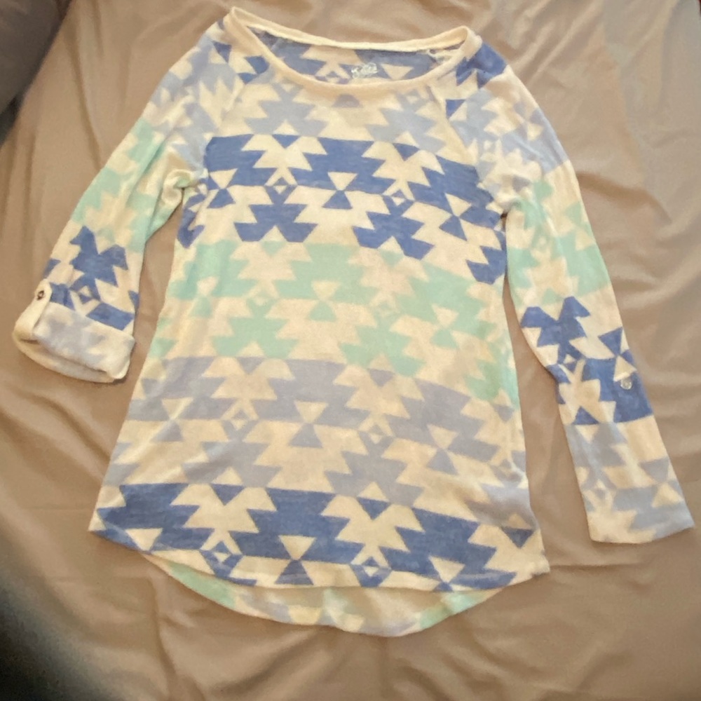 Justice Winter Blue/White Long Sleeve Top